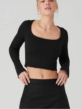 Alo Yoga Alosoft Ribbed Show Stopper Long Sleeve Top Size L